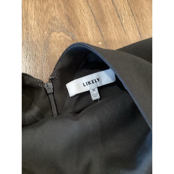 Revolve Likely Amari black boat neck ruched sleeveless mini dress 10 - Picture 9 of 10